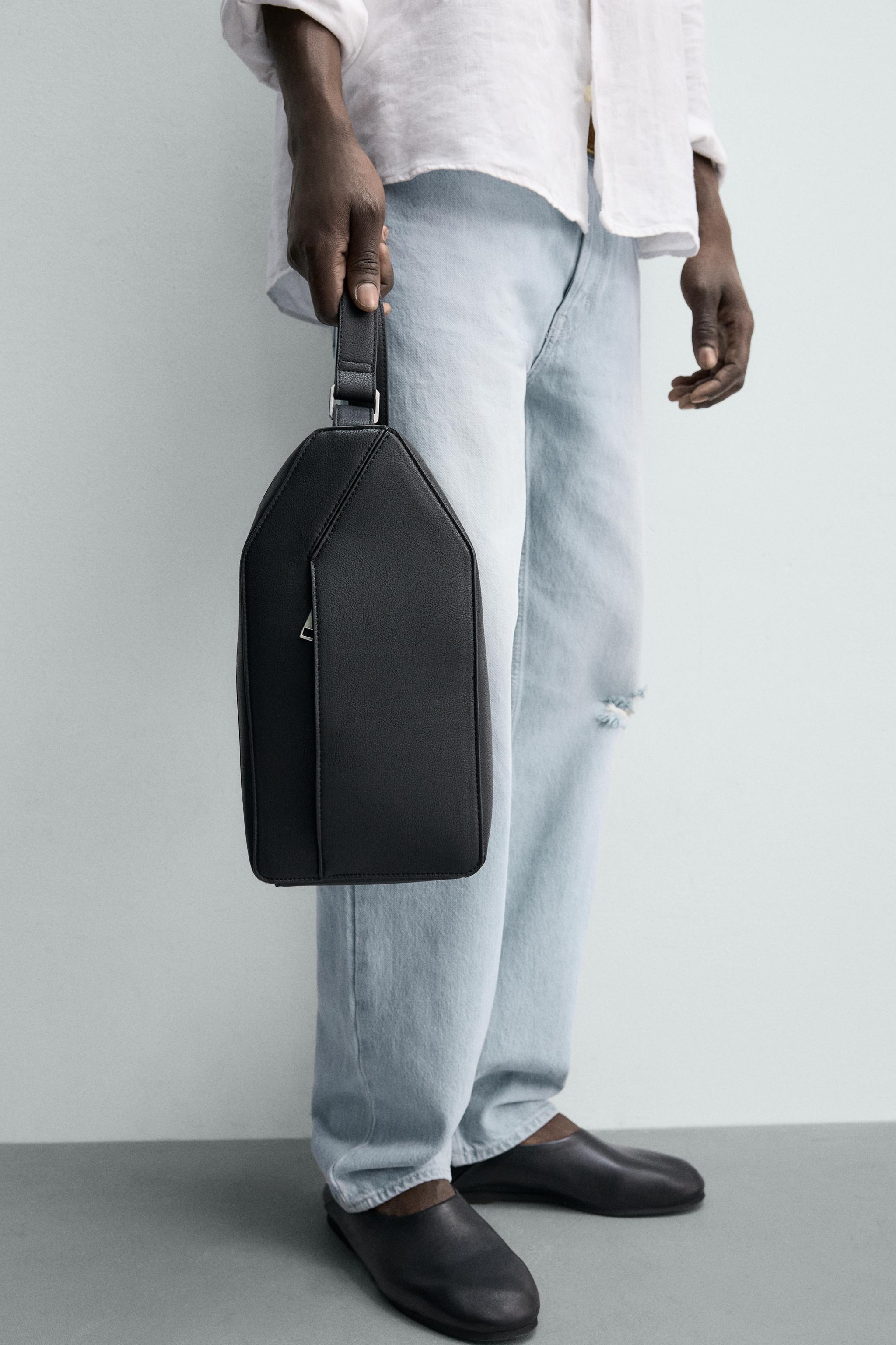 VERTICAL TEXTURED CROSSBODY BAG